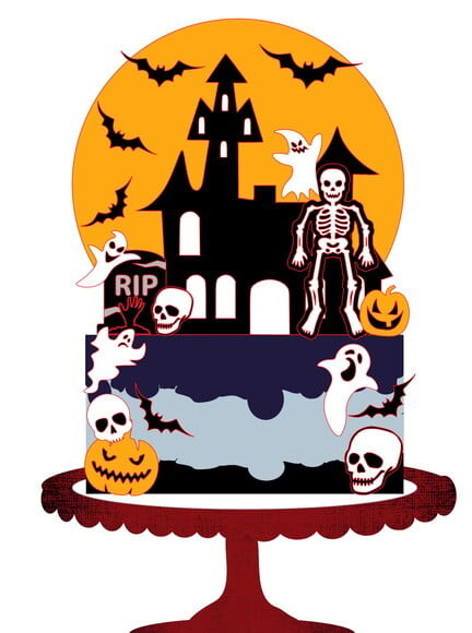Topo de Bolo Camadas Halloween 2 Arquivos Studio