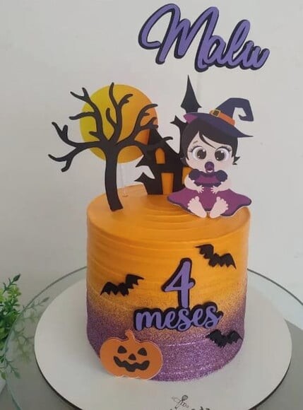 Topo de Bolo Camadas Mesversario Halloween 2 Arquivos