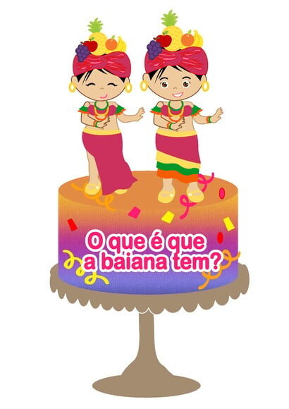 Topo de Bolo Carnaval das Baianas