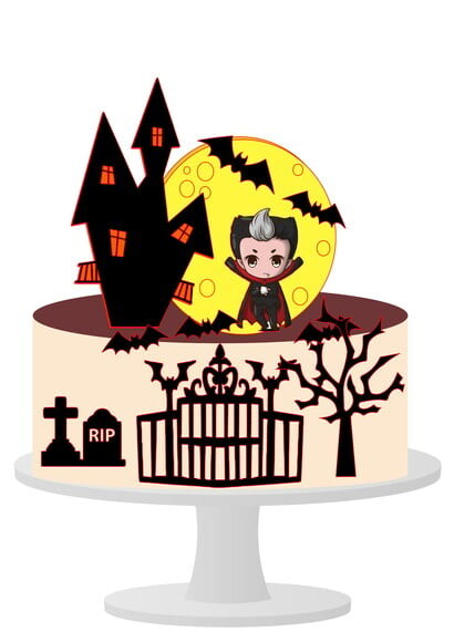 Topo de Bolo Halloween (não Camadas) 2 Arquivos