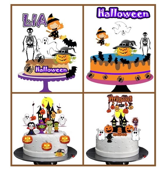 Topo de Bolo Halloween (não Camadas) 2 Arquivos