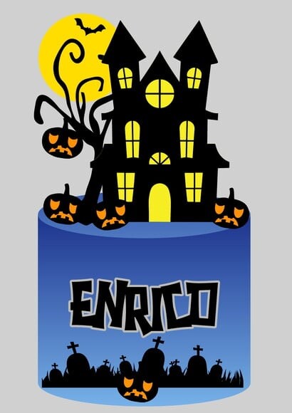 Topo de Bolo Halloween (não Camadas) 2 Arquivos Studio