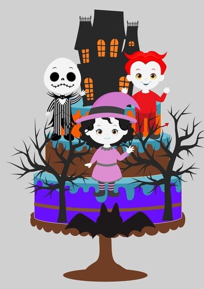 Topo de Bolo Halloween (não Camadas) 2 Arquivos Studio