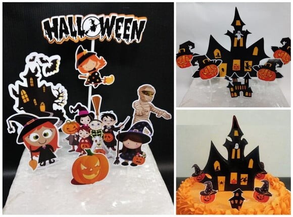 Topo de Bolo Halloween (não Camadas) 2 Arquivos