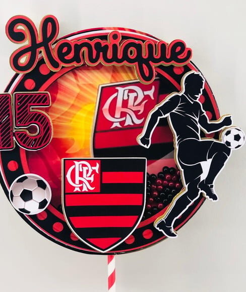 Arquivo Corte Topo Bolo Shaker e Docinhos Flamengo