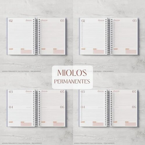 Arquivo de Corte - Kit Agendas Permanentes - Capa + Miolo A5