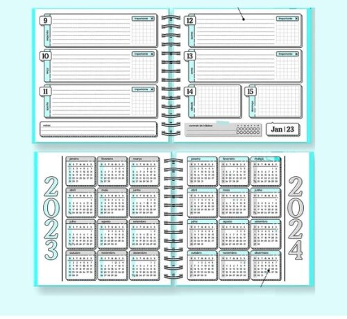 Arquivo de Corte - Miolo Planner Datado 2023 18x18