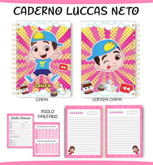 Arquivo de Corte Agenda Escolar Luccas Neto Menina