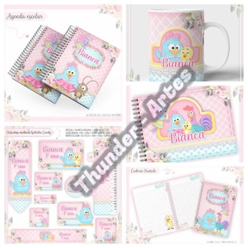 Arquivo de Corte Agenda Escolar Galinha Pintadinha