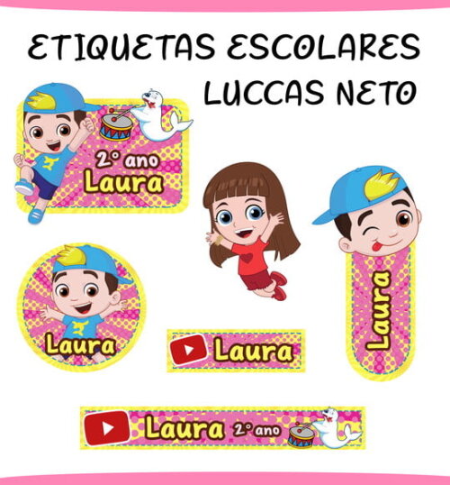 Arquivo de Corte Agenda Escolar Luccas Neto Menina
