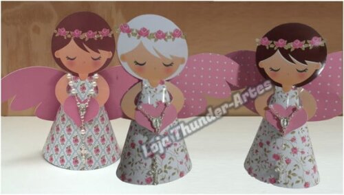 Arquivo de Corte Anjinho 3d Batizado Menina