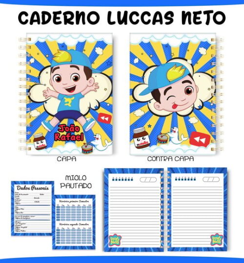 Arquivo de Corte Agenda Escolar Luccas Neto Menino