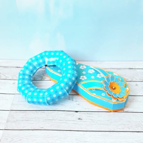 Arquivo de Corte Bóia e Chinelo 3d Praia Piscina
