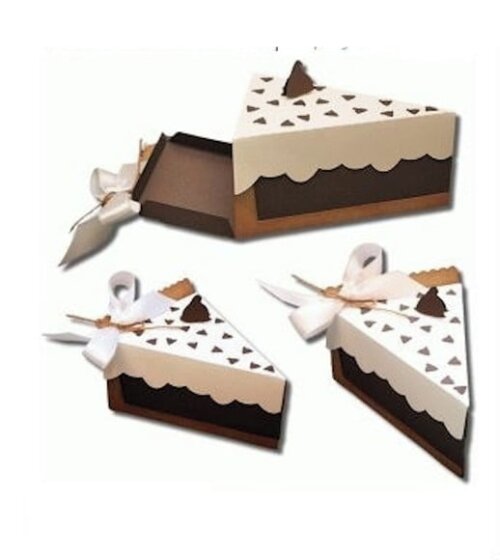 Arquivo de Corte Caixa Torta Chocolate Fatia Bolo