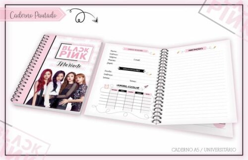 Arquivo de Corte Etiqueta Escolar Agenda Blackpink