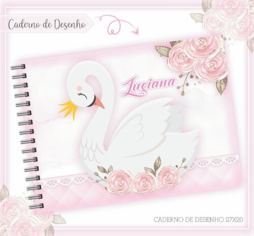 Arquivo de Corte Etiqueta Escolar Agenda Cisne