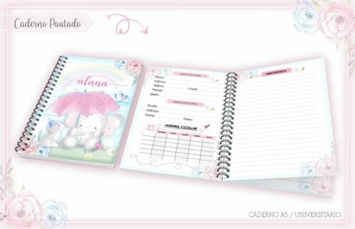Arquivo de Corte Etiqueta Escolar Agendar Bichinhos