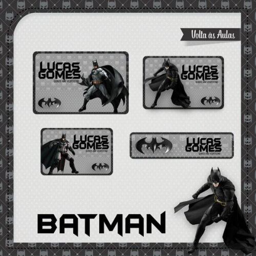 Arquivo de Corte Etiqueta Escolar Batman
