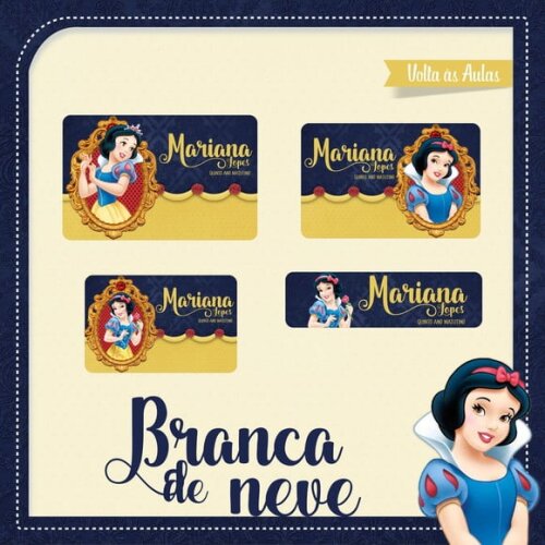 Arquivo de Corte Etiqueta Escolar Branca de Neve