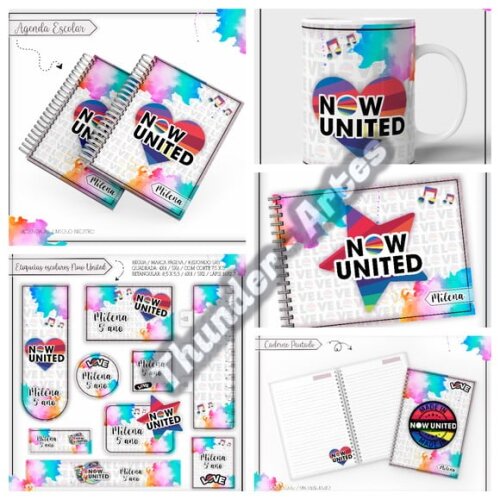 Arquivo de Corte Etiquetas Agenda Escolar Now United