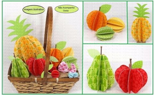 Arquivo de Corte Kit Frutas de Papel 3d Decoração Piquenique