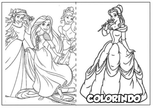 Arquivo de Corte Revistinha de Colorir Princesas Disney