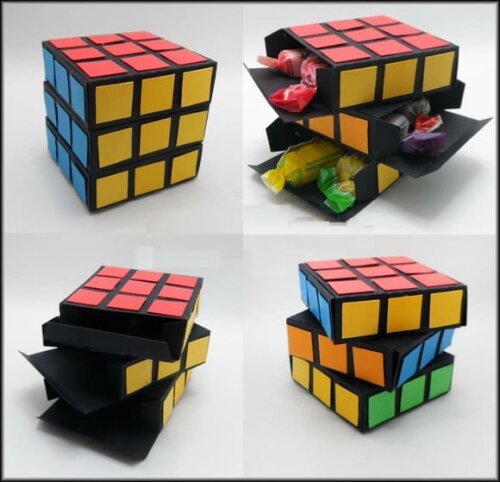 Arquivo de Corte Silhouette Cubo Magico Caixinha Doces