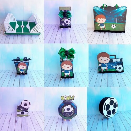 Arquivo de Corte Silhouette Kit Festinha Infantil Futebol
