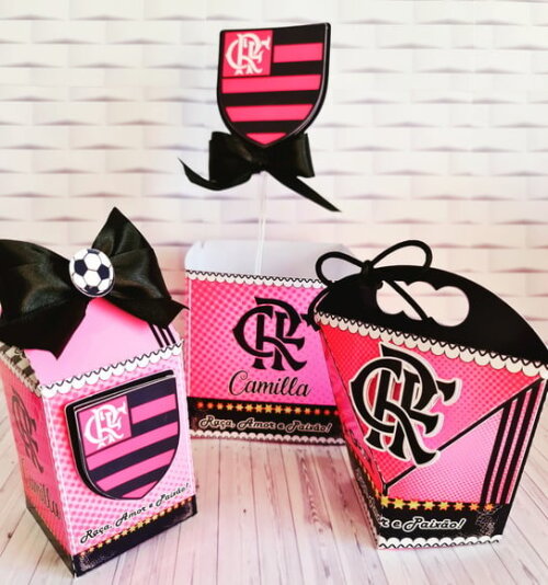 Arquivo de Corte Silhouette Kit Futebol Flamengo Rosa