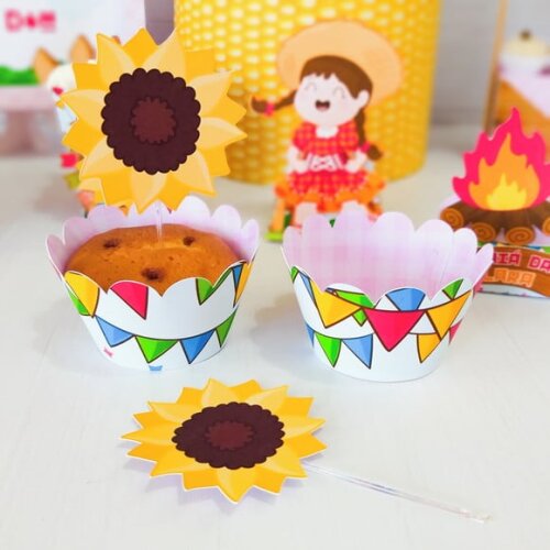Arquivo de Corte Topo e Saia para Cupcake Festa Junina