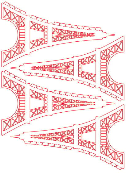 Arquivo de Corte Torre Eiffel 25cm
