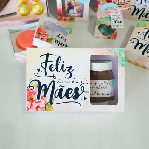 Arquivo Digital Caixa Coração Lapidado 65g e Nutella Mães