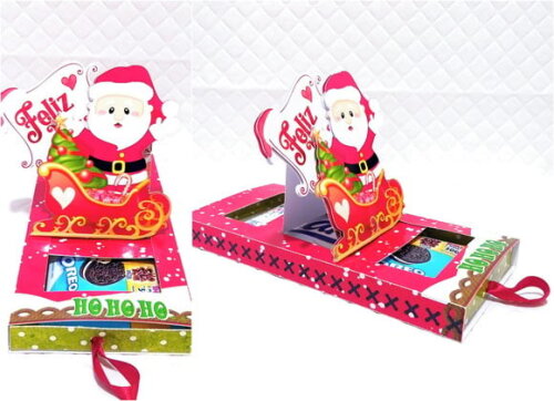 Arquivo para Corte Caixa Cartão Barra de Chocolate Natal