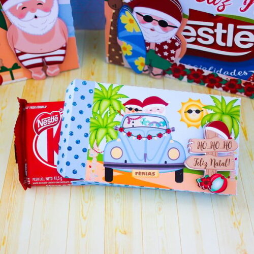 Arquivo para Corte Caixa Kit Kat Férias de Natal