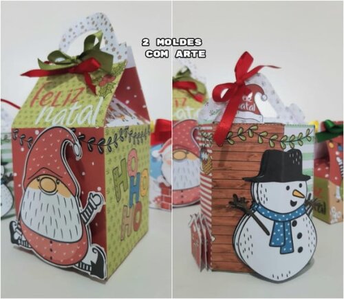 Arquivo para Corte Caixa Mini Panetona Natal