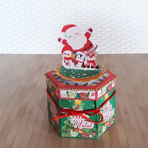 Arquivo para Corte Caixa Mini Panetone 80gr Natal
