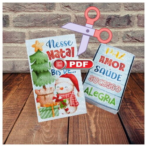Arquivo pdf Caixa para 5 Bis Natal Tesoura