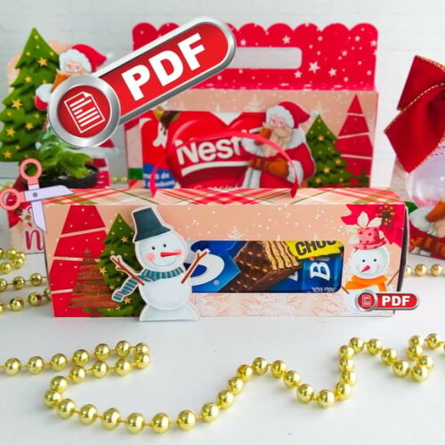 Arquivo pdf Caixa para Caixa de Bis Natal Corte Tesoura