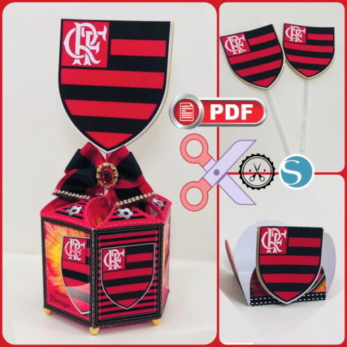 Arquivo pdf Centro de Mesa Futebol Flamengo - Corte Tesoura