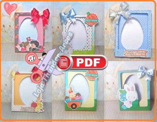 Arquivo pdf Kit 6 Caixas Ovo Colher Pascoa Tesoura