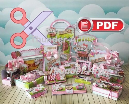 Arquivo pdf Kit de Caixas Completo para Tesourete Páscoa