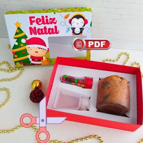 Arquivo pdf Kit Confeiteiro Natal Crianças Corte Tesoura