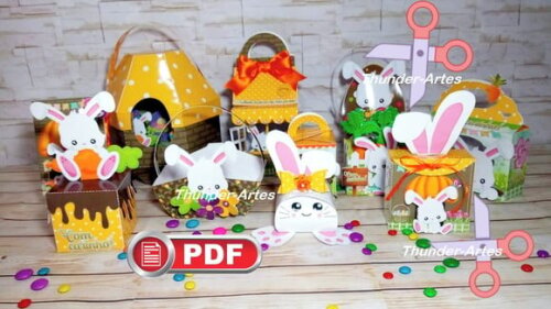 Arquivo pdf Kit Caixas Páscoa no Bosque