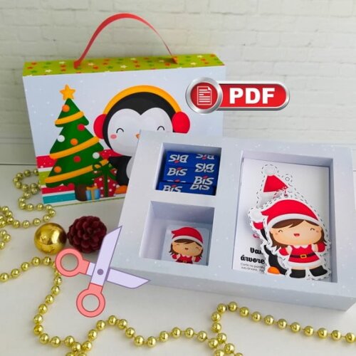 Arquivo pdf Kit Diversão Natal Crianças Corte com Tesoura