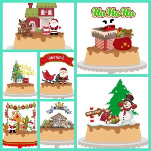 Arquivo Silhouete 10 Topos de Bolo Natal