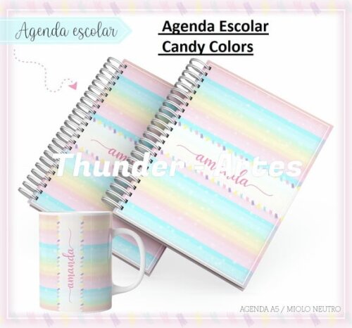 Arquivo Silhouette Agenda Escolar Candy Colors