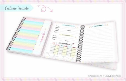Arquivo Silhouette Agenda Escolar Candy Colors
