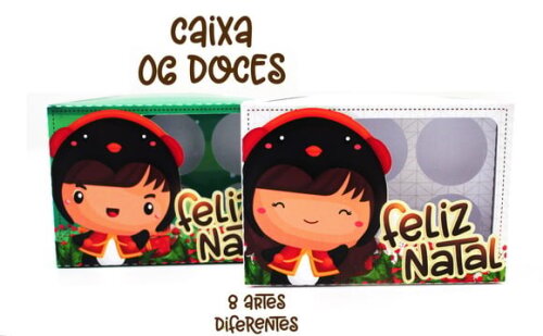 Arquivo Silhouette Caixa 06 Doces Natal