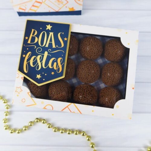 Arquivo Silhouette Caixa 12 Doces Natal Ano Novo