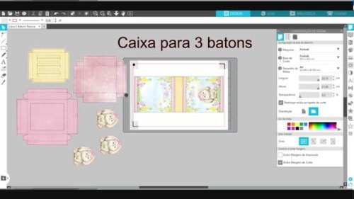 Arquivo Silhouette Caixa 3 Batons Pascoa Rosa Menina